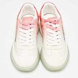 Pre Owned Stella McCartney Tricolor Faux Suede and Fabric Loop Sneakers Size 36