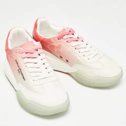Pre Owned Stella McCartney Tricolor Faux Suede and Fabric Loop Sneakers Size 36