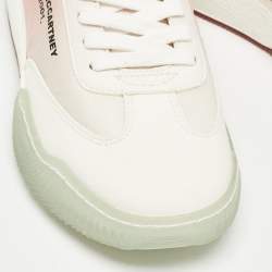 Pre Owned Stella McCartney Tricolor Faux Suede and Fabric Loop Sneakers Size 36