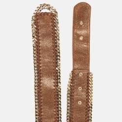 Pre Owned Stella McCartney Bronze Faux Suede Falabella Waist Belt 75CM