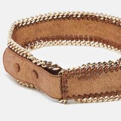 Pre Owned Stella McCartney Bronze Faux Suede Falabella Waist Belt 75CM