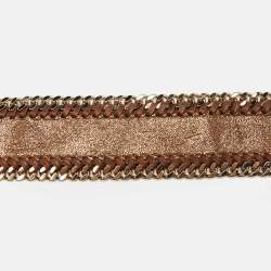 Pre Owned Stella McCartney Bronze Faux Suede Falabella Waist Belt 75CM