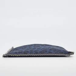 Stella McCartney Black/Blue Leopard Print Faux Suede Falabella iPad Case