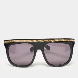 Stella McCartney Black Falabella Chain Square Sunglasses