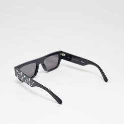 Pre Owned Stella McCartney Black Logo Crystals SC0210S Frame Rectangle Sunglasses