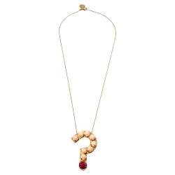 Stella McCartney Resin Question Mark Gold Tone Pendant Necklace and Earrings set