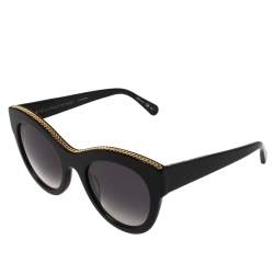 Pre Owned Stella McCartney Black & Gold / Grey Gradient SC0018S Cat Eye Sunglasses