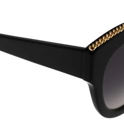 Pre Owned Stella McCartney Black & Gold / Grey Gradient SC0018S Cat Eye Sunglasses
