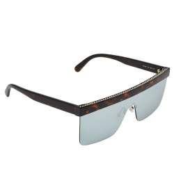 Stella McCartney Brown Tortoise/Blue SC0148S Shield Sunglasses