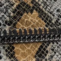 Pre Owned Stella McCartney Brown/Grey Faux Python Leather Falabella Chain Phone Case