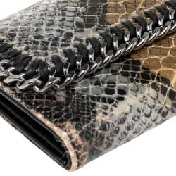 Pre Owned Stella McCartney Brown/Grey Faux Python Leather Falabella Chain Phone Case