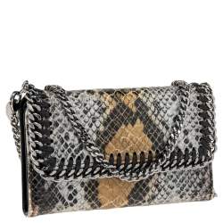 Pre Owned Stella McCartney Brown/Grey Faux Python Leather Falabella Chain Phone Case