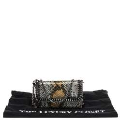 Pre Owned Stella McCartney Brown/Grey Faux Python Leather Falabella Chain Phone Case