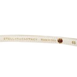 Pre Owned Stella McCartney White Faux Leather And Metal Slim Belt 65CM