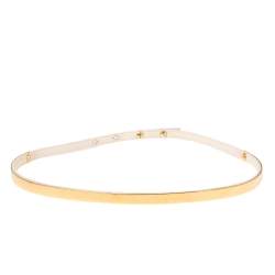 Pre Owned Stella McCartney White Faux Leather And Metal Slim Belt 65CM