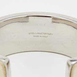 Stella McCartney Cream Leather & Chain Bangle Bracelet