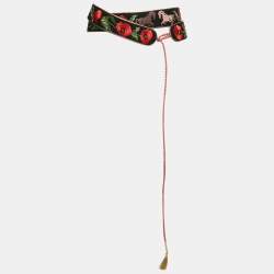 Stella McCartney Multicolor Floral Embroidered and Leather Double Wrap Belt 75CM