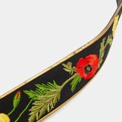 Stella McCartney Multicolor Floral Embroidered and Leather Double Wrap Belt 75CM