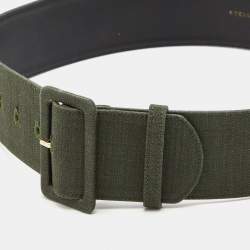 Pre Owned Stella McCartney Green Canvas Waist Belt 71CM