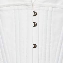 Pre Owned Stella McCartney Cream Linen Blend Corset Crop Blazer S