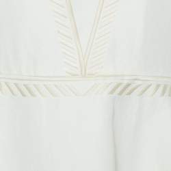 Pre Owned Stella McCartney Off White Embroidered Cotton Blend Tunic S
