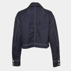 Pre Owned Stella McCartney Navy Blue Cotton Blend Zip-Front Jacket M
