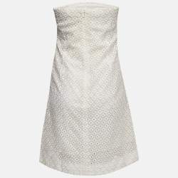 Pre Owned Stella McCartney White Broderie Cotton Tube Mini Dress M