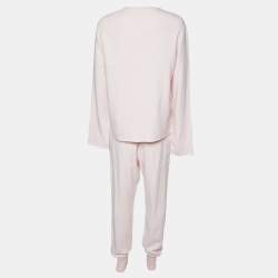 Pre Owned Stella McCartney Pink Crepe Top and Pants Set M