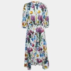 Pre Owned Stella McCartney Multicolor Floral Print Stretch Crepe Maxi Dress M