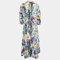 Pre Owned Stella McCartney Multicolor Floral Print Stretch Crepe Maxi Dress M