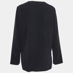 Pre Owned Stella McCartney Black Stretch Crepe Zipper Cady Top M