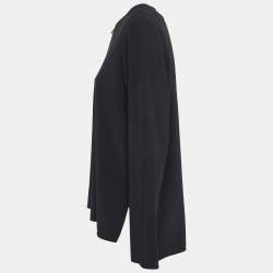 Pre Owned Stella McCartney Black Stretch Crepe Zipper Cady Top M