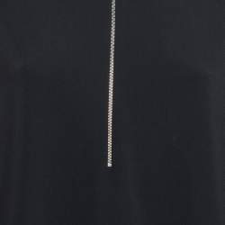 Pre Owned Stella McCartney Black Stretch Crepe Zipper Cady Top M