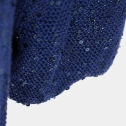 Pre Owned Stella McCartney Navy Blue Sequin Knitted Mini Dress M