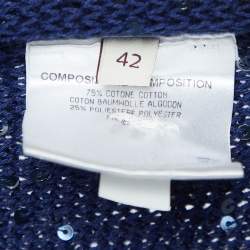 Pre Owned Stella McCartney Navy Blue Sequin Knitted Mini Dress M