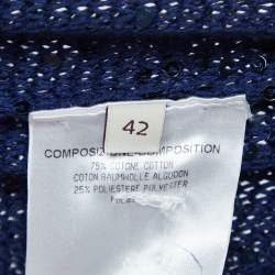 Pre Owned Stella McCartney Navy Blue Sequin Knitted Mini Dress M