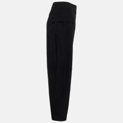 Pre Owned Stella Mccartney Black Wool Loose Fit Trousers M