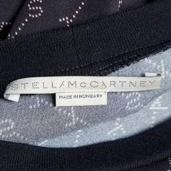 Pre Owned Stella McCartney Navy Blue Logo Printed Jersey Jumper S