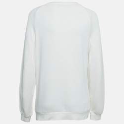 Pre Owned Stella McCartney White Natural Stones Detail Cotton Sweatshirt M