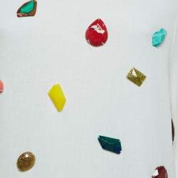 Pre Owned Stella McCartney White Natural Stones Detail Cotton Sweatshirt M