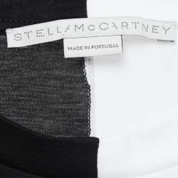 Pre Owned Stella McCartney Black /White Logo Print Jersey Cotton T-Shirt S