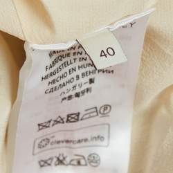 Pre Owned Stella McCartney Cream/Gold Lurex Silk Blend Brocade Sleeveless Mini Dress S