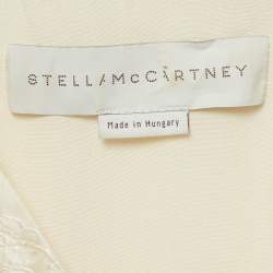 Pre Owned Stella McCartney Cream/Gold Lurex Silk Blend Brocade Sleeveless Mini Dress S