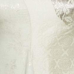 Pre Owned Stella McCartney Cream/Gold Lurex Silk Blend Brocade Sleeveless Mini Dress S