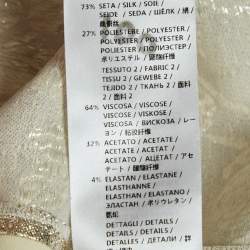 Pre Owned Stella McCartney Cream/Gold Brocade Full Sleeves Jumper Top M