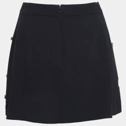 Pre Owned Stella McCartney Black Crepe Jewel Detail Mini Skirt M
