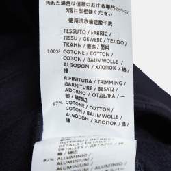 Pre Owned Stella McCartney Navy Blue Rib Embellished Neck Top S