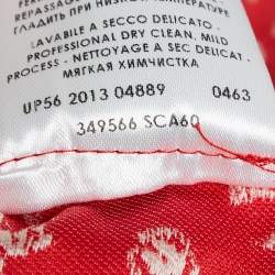 Pre Owned Stella McCartney Red Floral Jacquard Shorts Set S/M