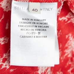 Pre Owned Stella McCartney Red Floral Jacquard Shorts Set S/M