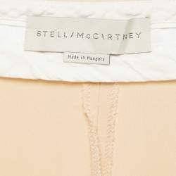 Pre Owned Stella McCartney Beige Crepe Wide Leg Pants XS